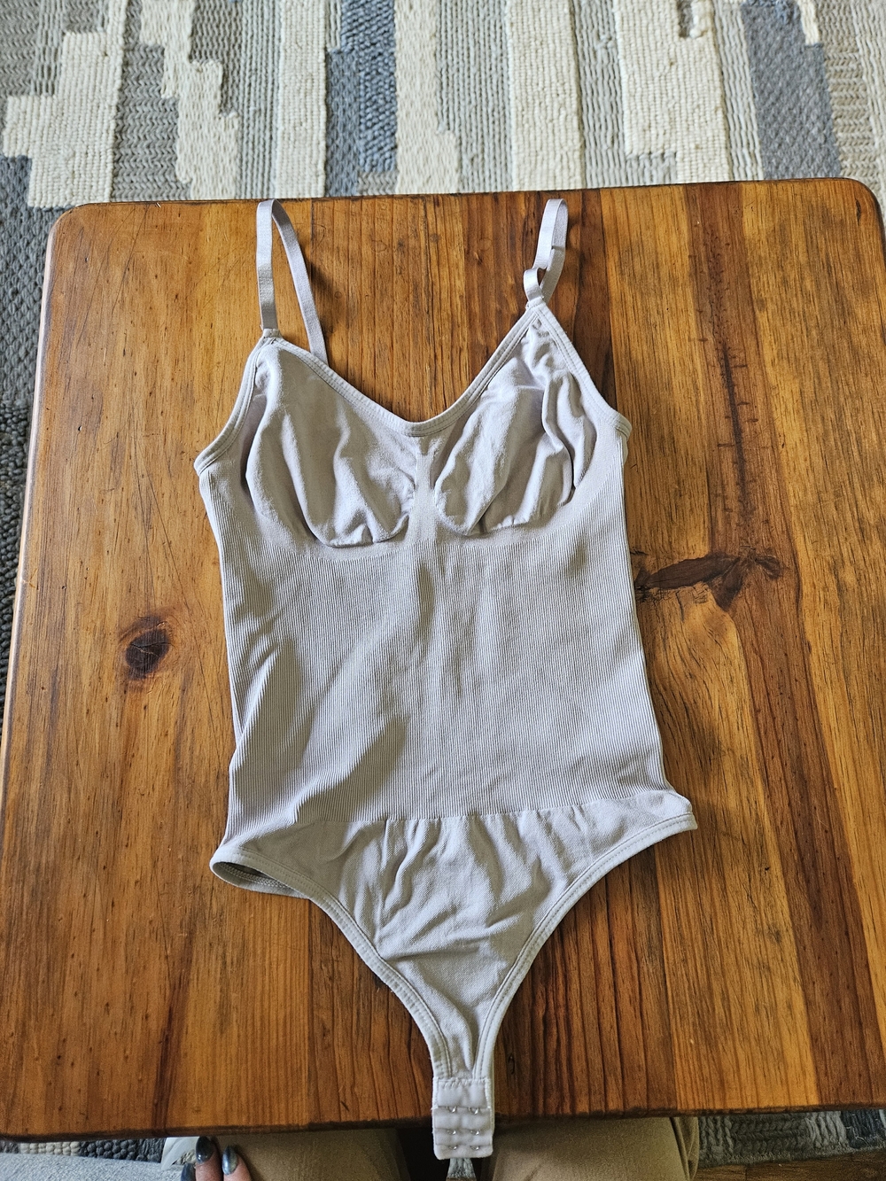 Womens Shapewear Light Mauve Seamless Nude Tank Bodysuit with Adjustable Straps